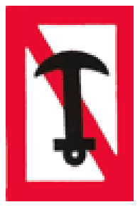 Tafelzeichen: Ankern verboten (Anker durchgestrichen)